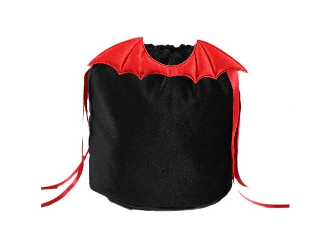 Bolsa De Dulces De Halloween Con Diseño De Murciélago En Terciopelo Para Fiestas (roja)
