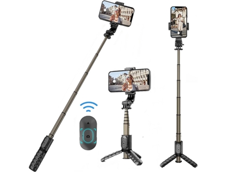 Palo de selfie Bluetooth, trípode de teléfono extensible con disparador remoto Bluetooth inalámbrico compatible con iPhone CHRONUS