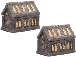 Juego De 2 Figuras Decorativas Egipcias De Resina Con Forma De Ataúd.