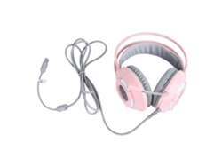 Fones Mali gamer over ear com microfone, compatível com celular, computador, tablet, 7.1 canais, rosa