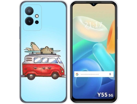 Carcasa para Vivo Y55 5G TUMUNDOSMARTPHONE Dibujos Furgoneta Multicolor