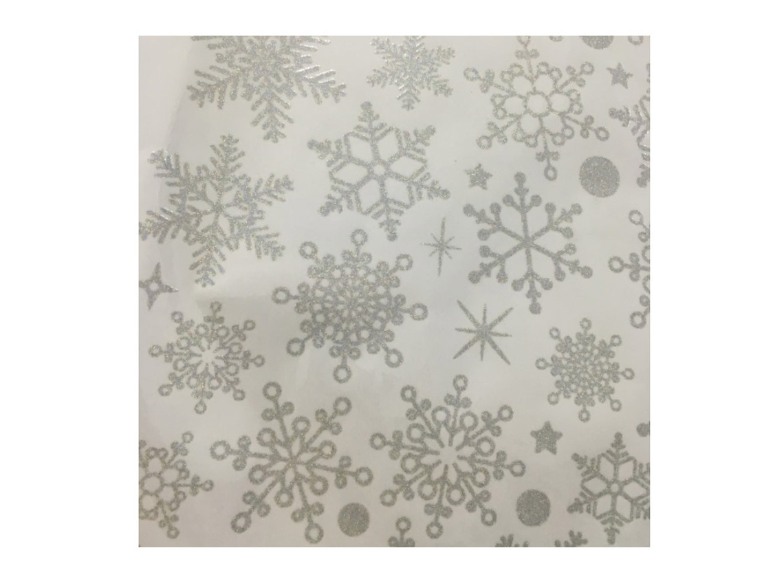 Pegatina decorativa removible de copo de nieve plateado