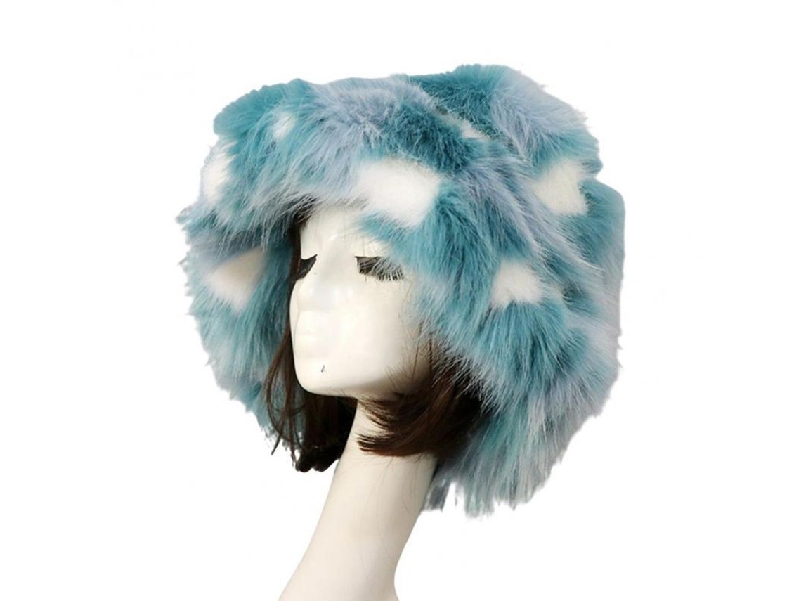 2026-gorra De Pescador Para Mujer Invernal Amplia Con Protección De Orejas Suave Fluffy De Pelo Falso Calientita Qdq Verde Blanco