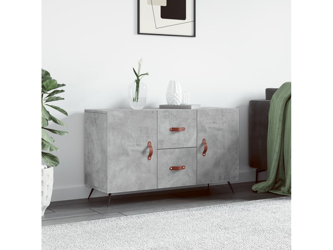 Aparador De Madera De Ingeniería Gris Hormigón 100x36x60 Cm