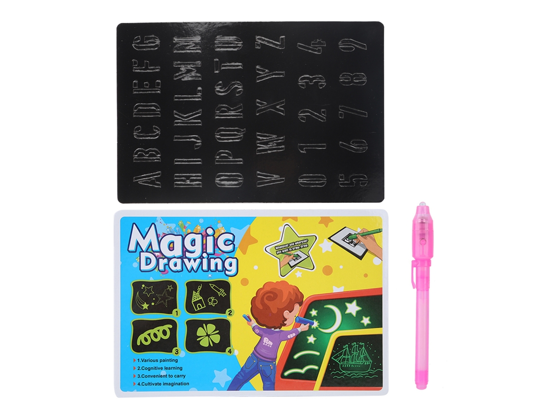 Tablero De Pintura Luminoso Glow Tablero Fluorescente 3d Para Niños Amarillo Inglés A5