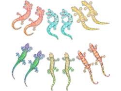 Juego De 12 Pegatinas Magnéticas Anticolisión Con Diseño De Gecko Colorido, Adhesivo Magnético Removible.