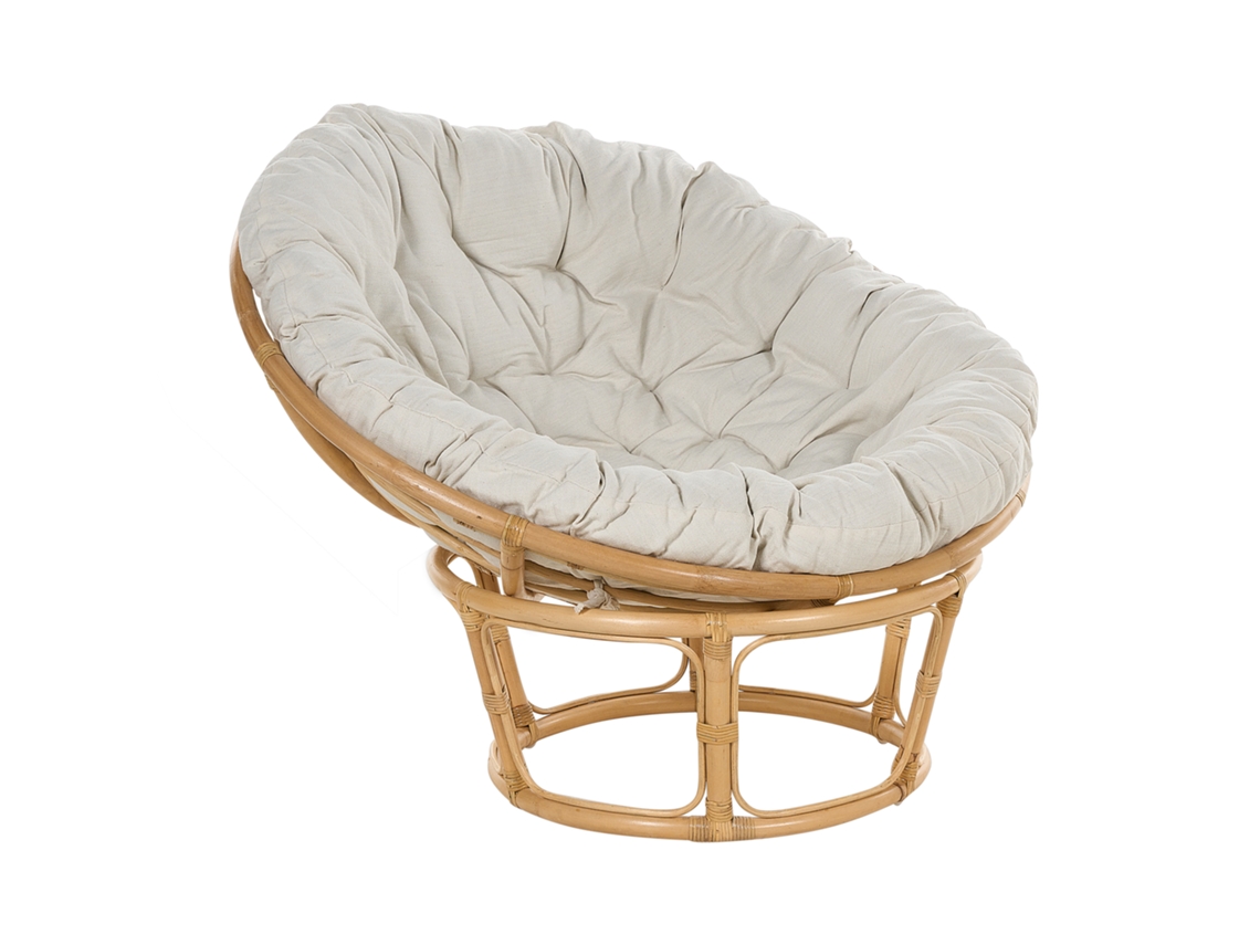 Silla de jardín BELIANI Salvo de Ratán Natural 110x110x77
