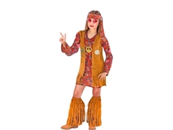Disfraz de Hippie Chaleco marrón para niña y adolescente