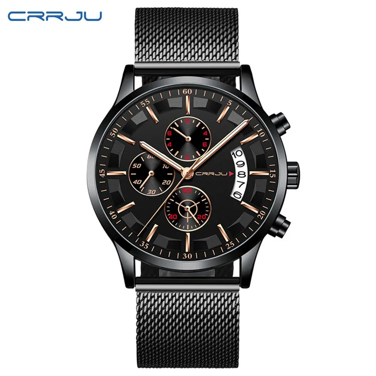 Reloj Deportivo Informal Resistente Al Agua Para Hombre (rosa Negra)