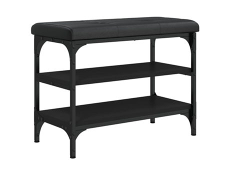 Banco zapatero VIDAXL madera de ingeniería negro (62x32x47 cm)