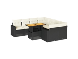 Maison Exclusive - Set De Sofás De Jardín Con Cojines 9 Pzas Ratán Sintético Negro
