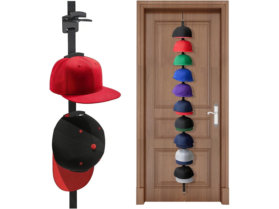 Perchero Colgar Puerta Ganchos Doble Ahorran Espacio Organizador Gorras Béisbol Pared Dormitorio Estar Entrada
