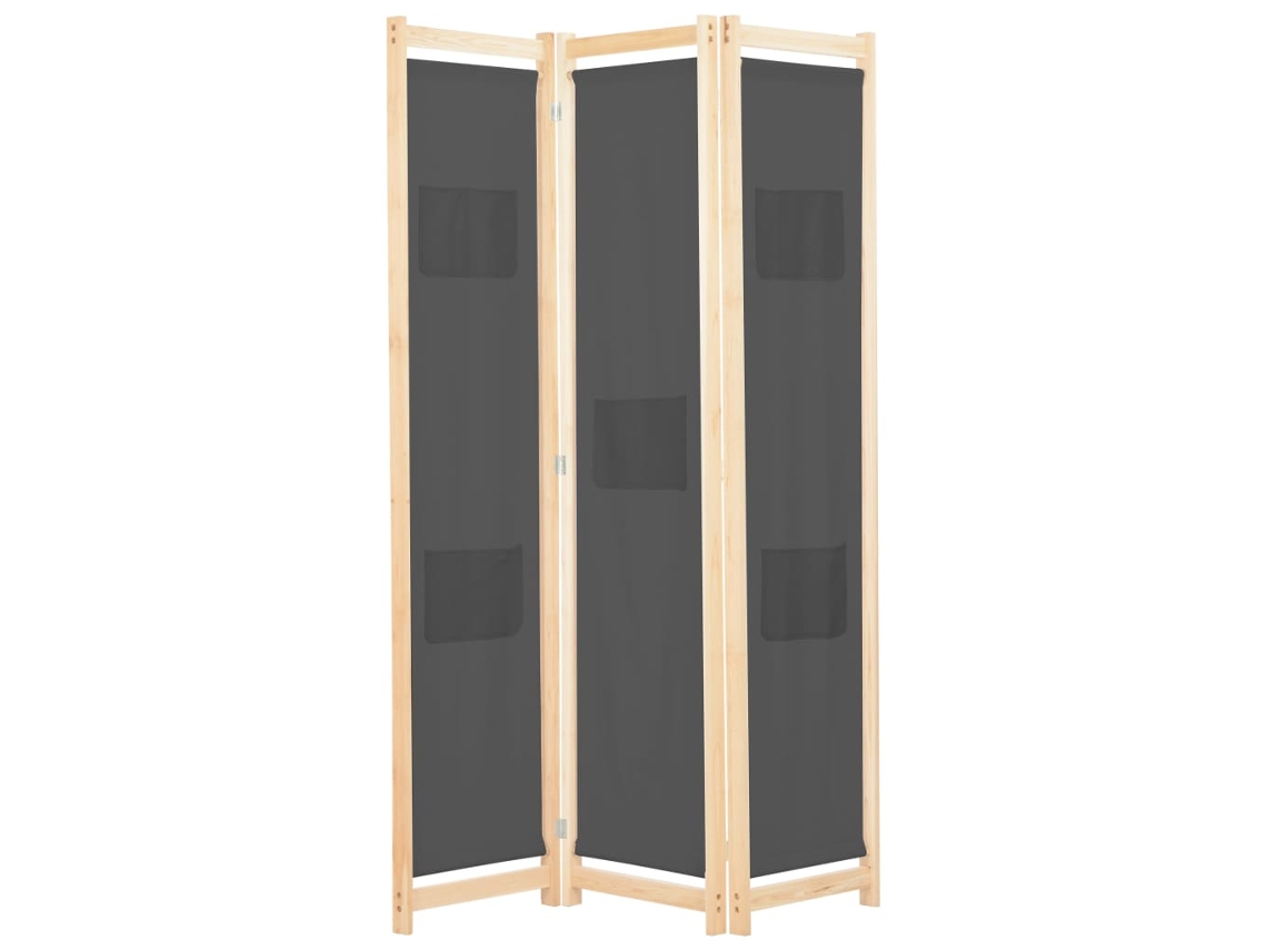 Separador LOVELY HOME con 3 Paneles de Tela Gris (120 x 170 x 4 cm)