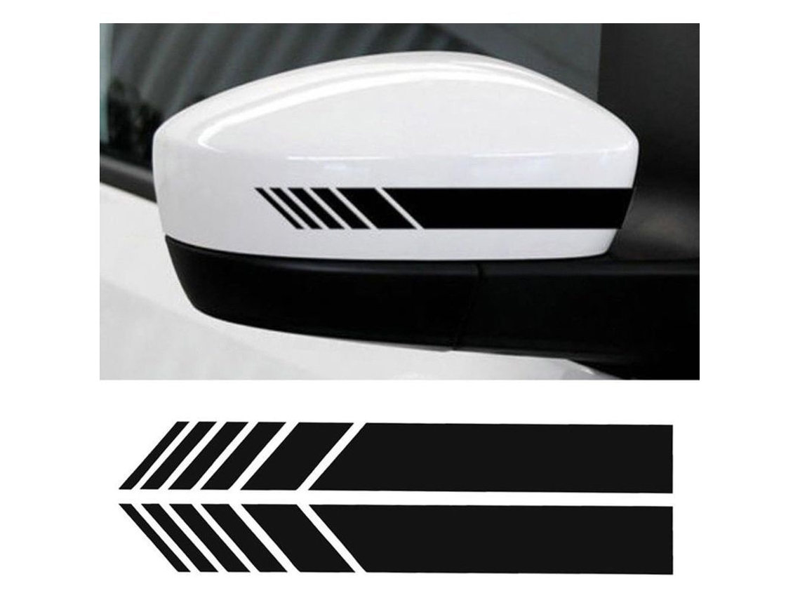 2 Pegatinas Para Espejo Retrovisor De Coche, Decoración Diy, Calcomanía De Rayas Para Suv, Vinilo Negro