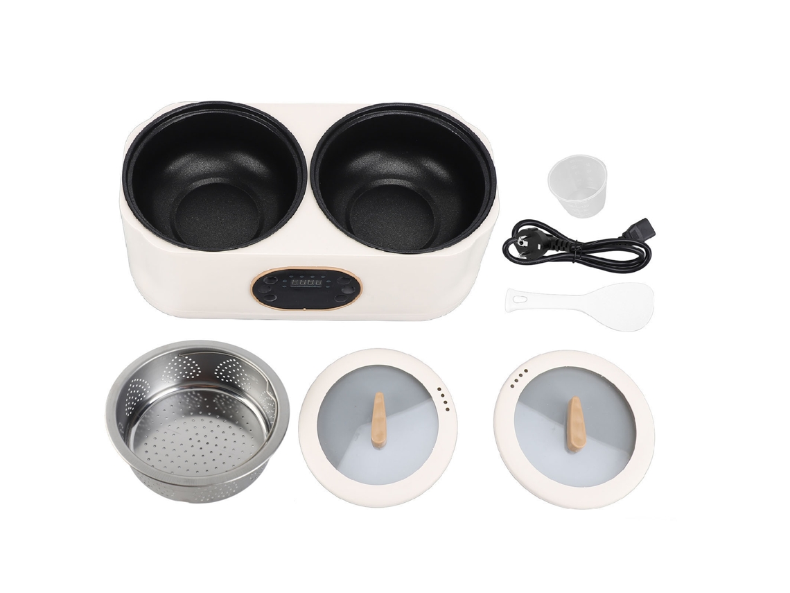 Arrozaleira Elétrica Dupla Multifuncional Para Arroz Açúcar Baixo Panela Antiaderente Cozimento Simultâneo