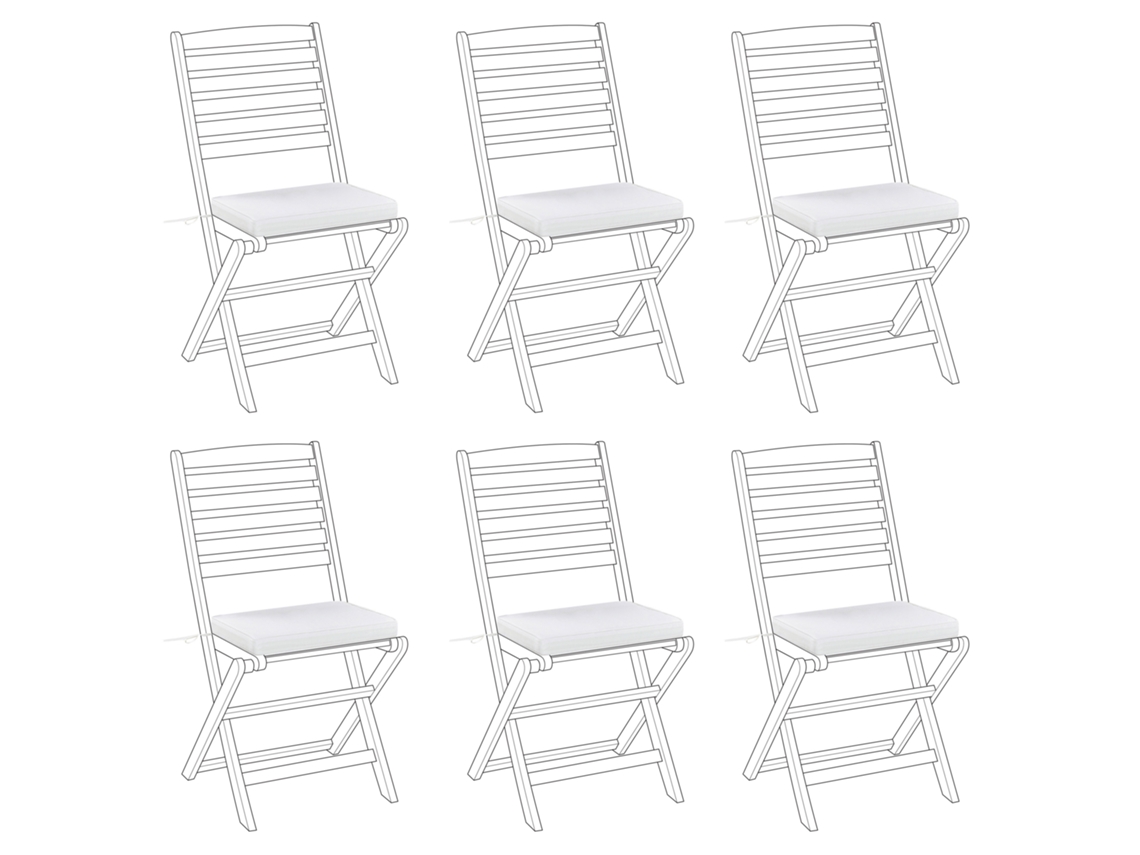 Conjunto de 6 cojines de asiento BELIANI Tolve de Poliéster Blanco 39x31x5