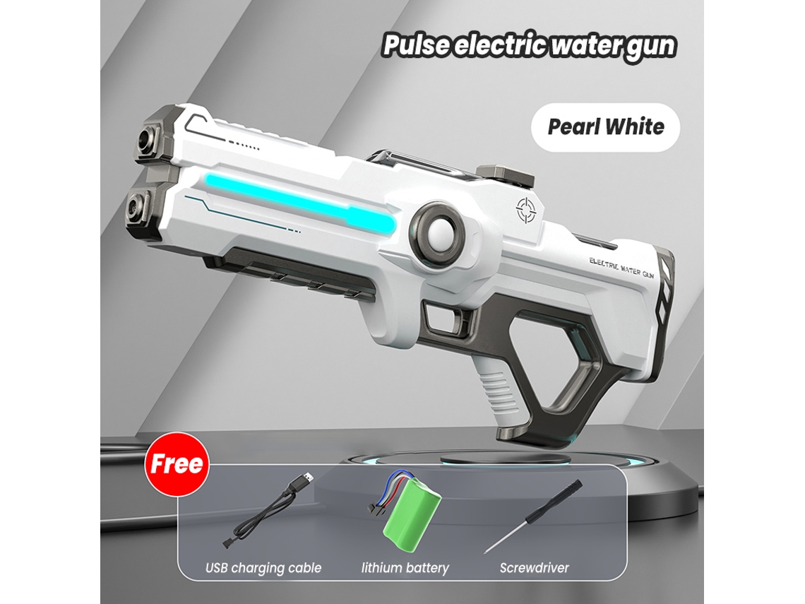 MDUG - Pistola de agua eléctrica de alta presión totalmente automática para piscina (blanca)