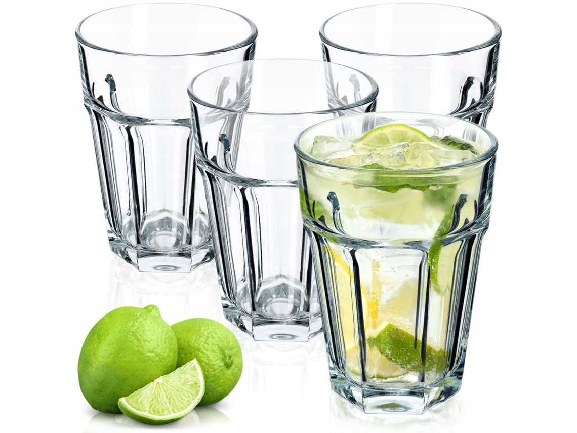 Vasos altos para whisky, juego de 4 vasos, 370 ml Kadax