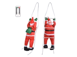 Decoración Navideña: Cuerda Para Trepar Con Forma De Papá Noel, Luces Led, 8 Modos, Usb, 90 Cm.