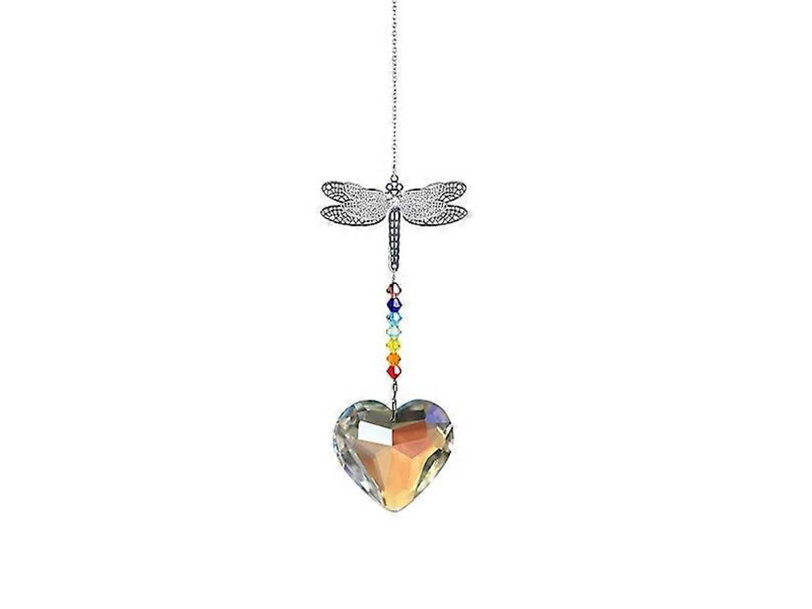 Ángel Guardián de Cristal, Creador de Arcoíris, Atrapasol con Prisma de Bola de Cristal en Forma de Corazón.