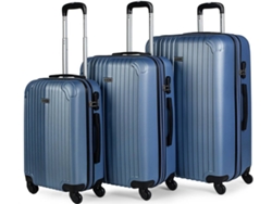 Conjunto de 3 Maletas de Viaje ITACA Extensible Azul (35/70/100 L)