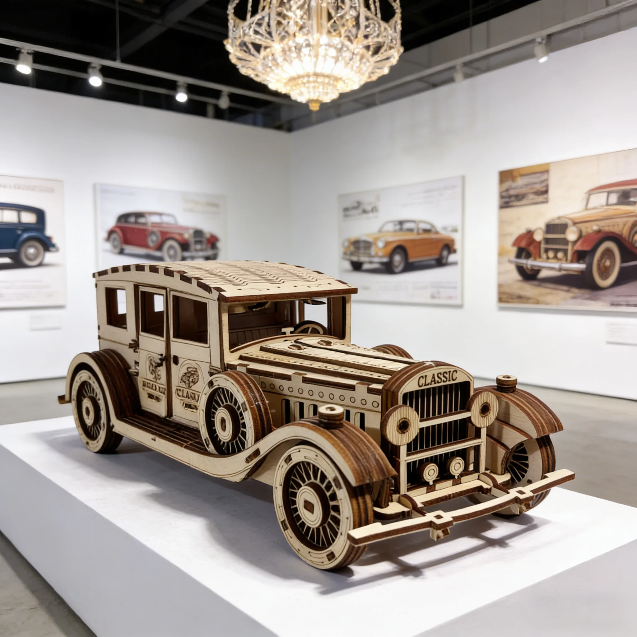 1 Rompecabezas 3d Creativo De Madera Con Diseño De Coche Retro Para Armar.
