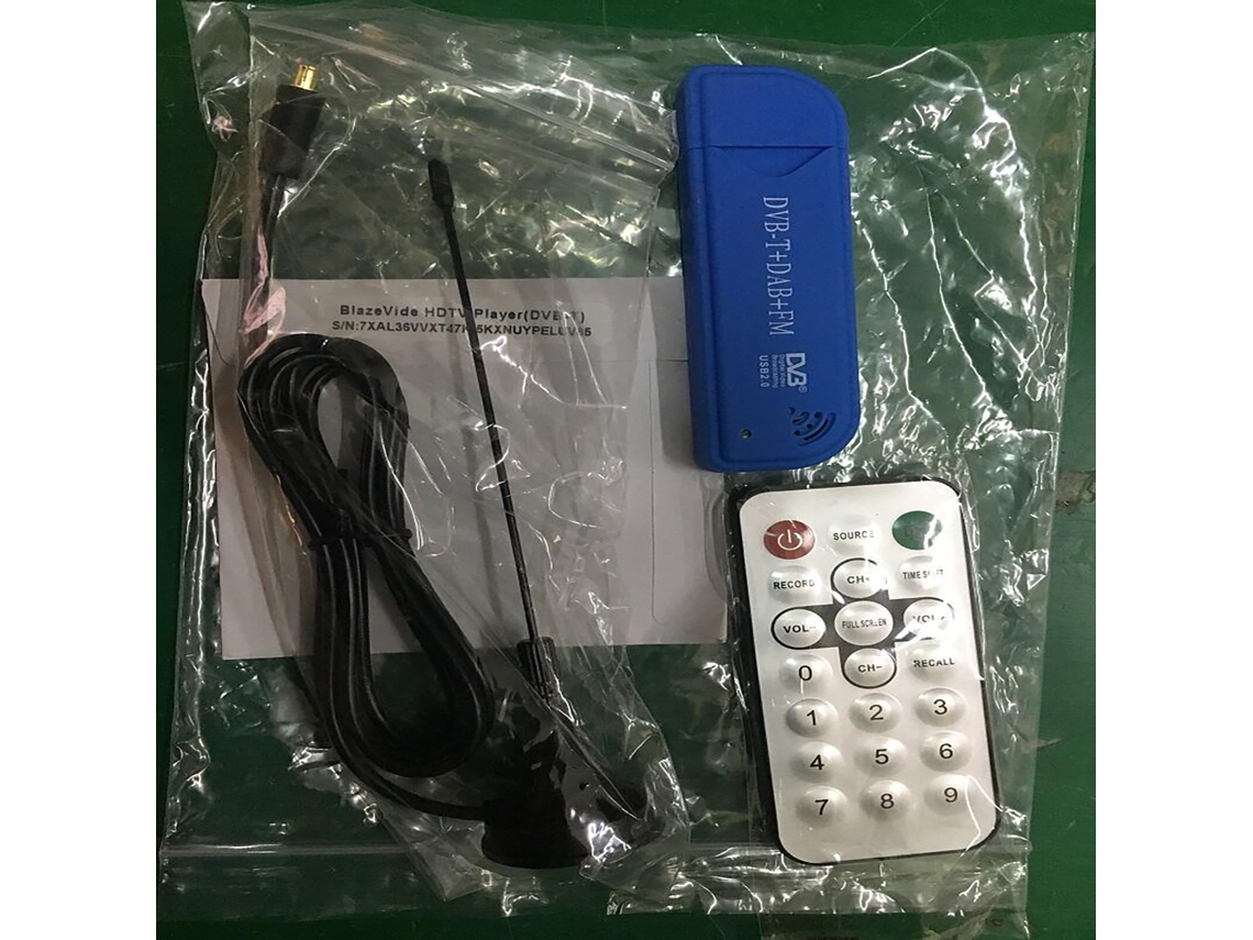 Mini TV Stick digital USB 2.0 DVB-T DAB FM SDR RTL2832U FC0012 Receptor