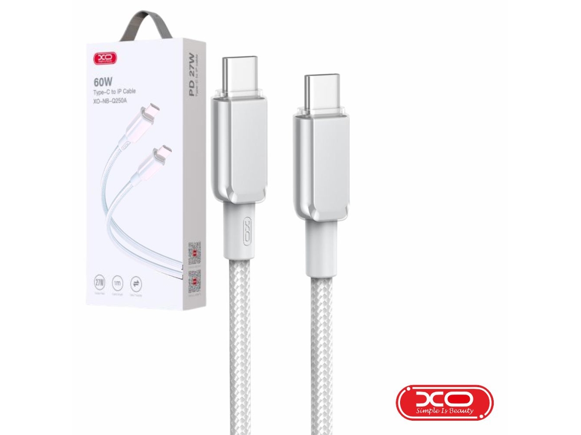 Cable USB C macho a USB C macho PD de 60 W y 1 m, color blanco Xo