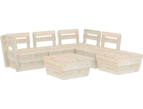 Conjunto 6 Muebles de palets para jardín VIDAXL madera de abeto impregnada