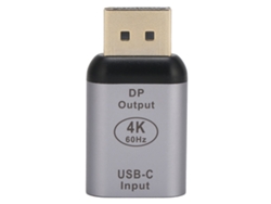 Adaptador Usb-c A Displayport 4k 60hz Hembra A Macho, Compatible Con Windows/android/os X