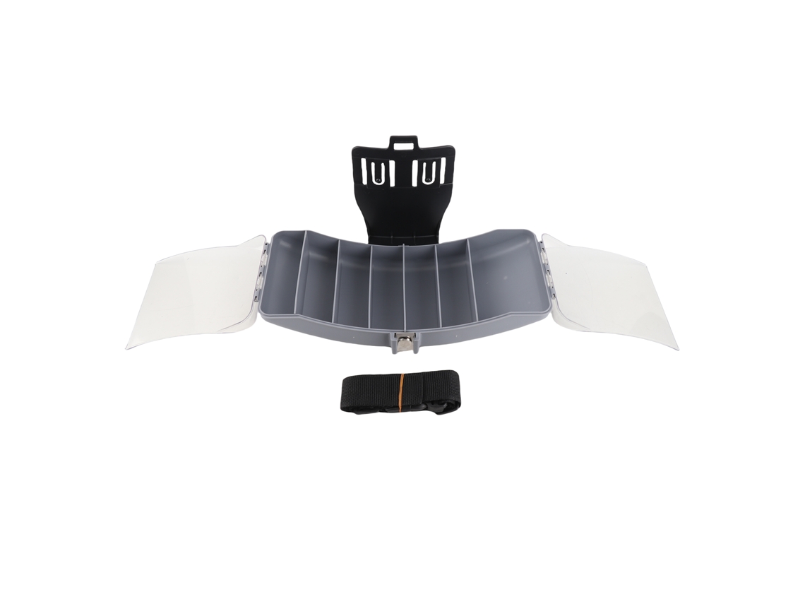 Caja De Pesca Portátil De Plástico Con Asa Para La Cintura, 7 Compartimentos, Para Guardar Señuelos Y Herramientas De Pesca, Color Gris.