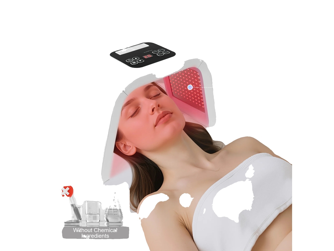 Máquina de cuidado facial LED, 287 LED, temporizador de 5 a 60 minutos, dimensiones 48 x 31 x 23 cm, fuente de alimentación con cable OEM