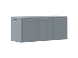 Caja de almacenamiento de jardín 270 L PP aspecto madera gris MAISON EXCLUSIVE