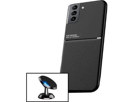 Carcasa + Soporte Magnético Samsung Galaxy S21+ 5G PHONECARE Magnetic Lux Negro