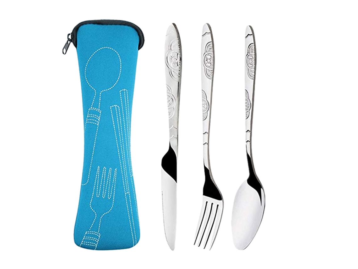 Juego de cubiertos para exteriores: cuchillo, tenedor y cuchara para acampar y almorzar RNEMITERY