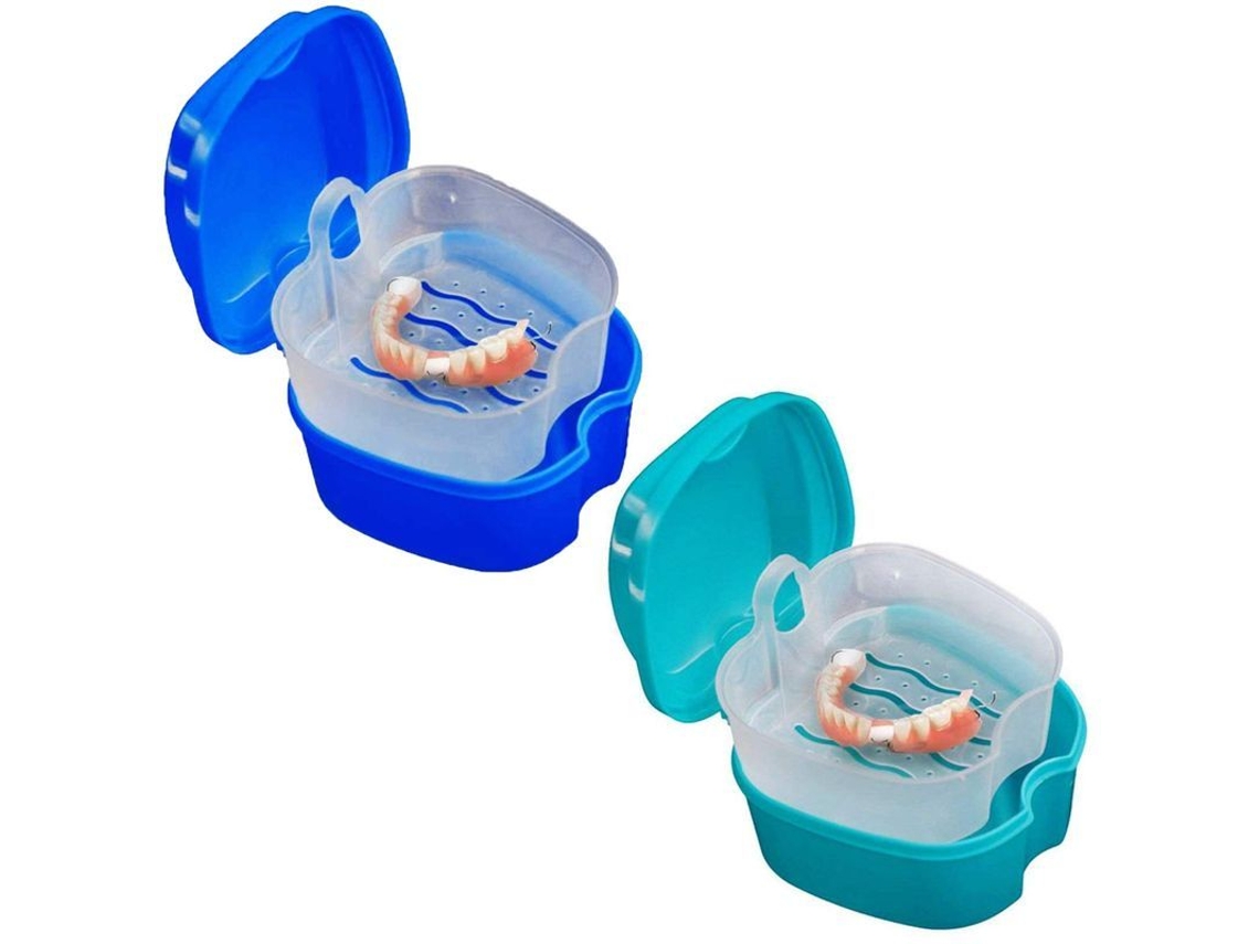 Estuche Para Prótesis Dentales (paquete De 2) Con Cesta De Filtración, Almacenamiento Portátil, Pp Ecológico