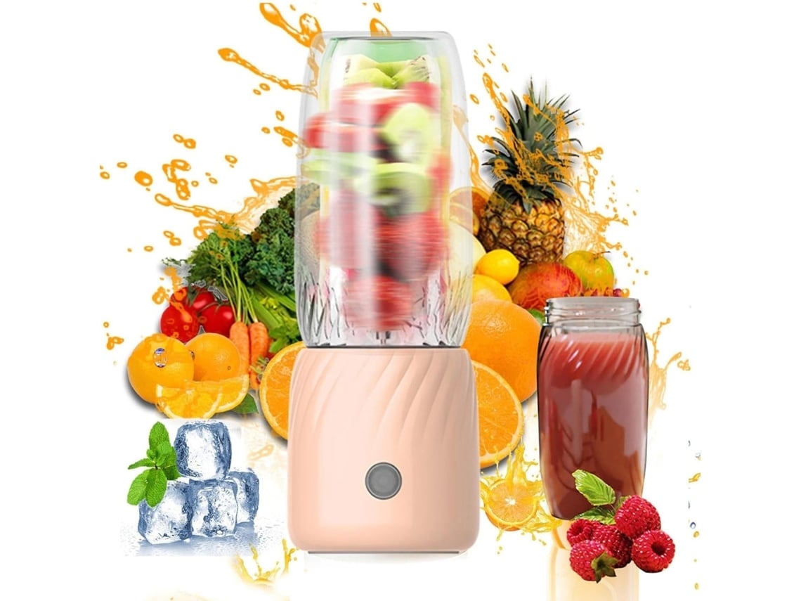 Exprimidor de frutas pequeño recargable multifuncional portátil Facpoet de 350 ml
