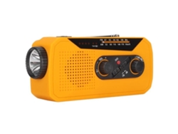 HURRISE Radio de Emergencia con Manivela Amarillo Radio de Emergencia 038S Solar Crank Weather Radio AM Car Radio Sound Modelo Europeo