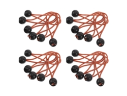 Paquete De 30 Cordones Elásticos Naranjas Con Puntos Blancos Y Extremos De Bola, Con Lazo De Sujeción.