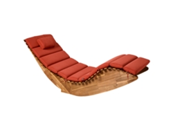 Beliani Brescia Premium Mecedora Exterior Tumbona Madera Madera Clara 60x176x90