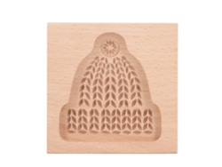 Molde De Madera Para Galletas Con Forma De Gorro Navideño Tallado Para Galletas De Jengibre - Prensa Y Estampa