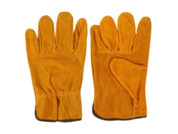 Guantes De Trabajo De Cuero Vacuno Resistentes Al Calor Para Soldador Y Conductor Amarillos