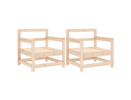 Conjunto 2 Sillones de jardín VIDAXL madera maciza de pino