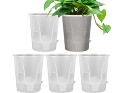 Maceta Con Autorriego Juego De 5 Macetas Con Platillos, Moderno Kit De Jardineras Para El Hogar Y El Jardín - Para Uso