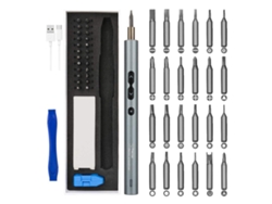 Mini kit de destornilladores eléctricos 28 en 1, recargables por USB e inalámbricos, para reparaciones de teléfonos móviles, portátiles y tabletas.