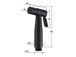 Lanza de lavado negra mate, interfaz G1/2, tamaño 120x60 mm