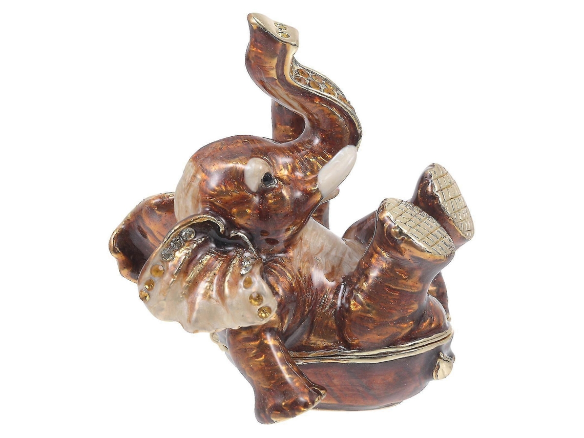 1 tarro organizador decorativo con forma de elefante para guardar joyas y otros artículos en el escritorio. Hengjian