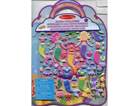 Jogo de Mesa MELISSA & DOUG Puffy Sticker Play Set: Mermaid (3 Anos)