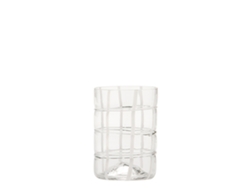 Zafferano Twiddle - Juego De 6 Vasos De Vidrio Soplado Transparente De 35 Cl - Vasos Artesanales Con Decoración Blanca, Aptos Para Lavavajillas