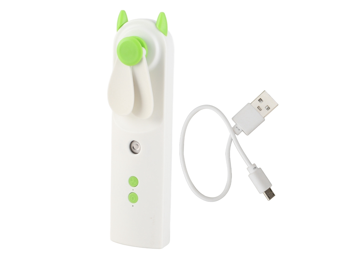 Ventilador de mano con pulverizador, ajustable, de viento fuerte, recargable, portátil.
